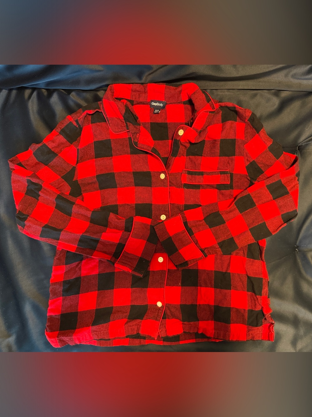 GapBody Red & Black Buffalo Plaid Button Front PJ Shirt